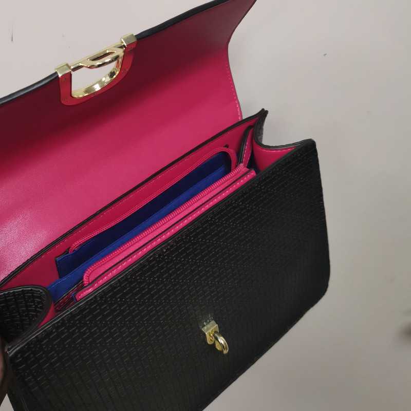 Sac à Main Rose Fuchsia et Noir FIDELIO • TED LAPIDUS