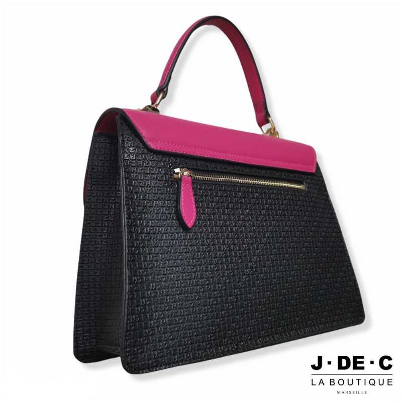 Sac à Main Rose Fuchsia et Noir FIDELIO • TED LAPIDUS