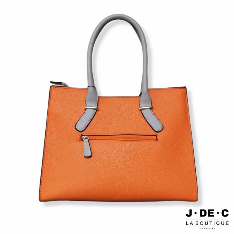 Sac à Main Orange et Gris • TED LAPIDUS