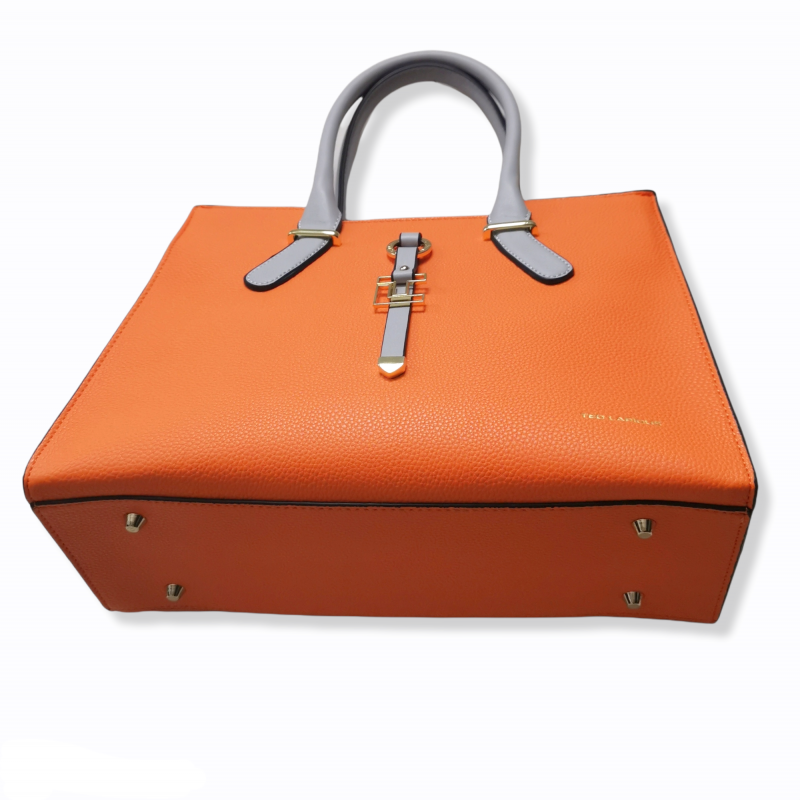 Sac à Main Orange et Gris • TED LAPIDUS