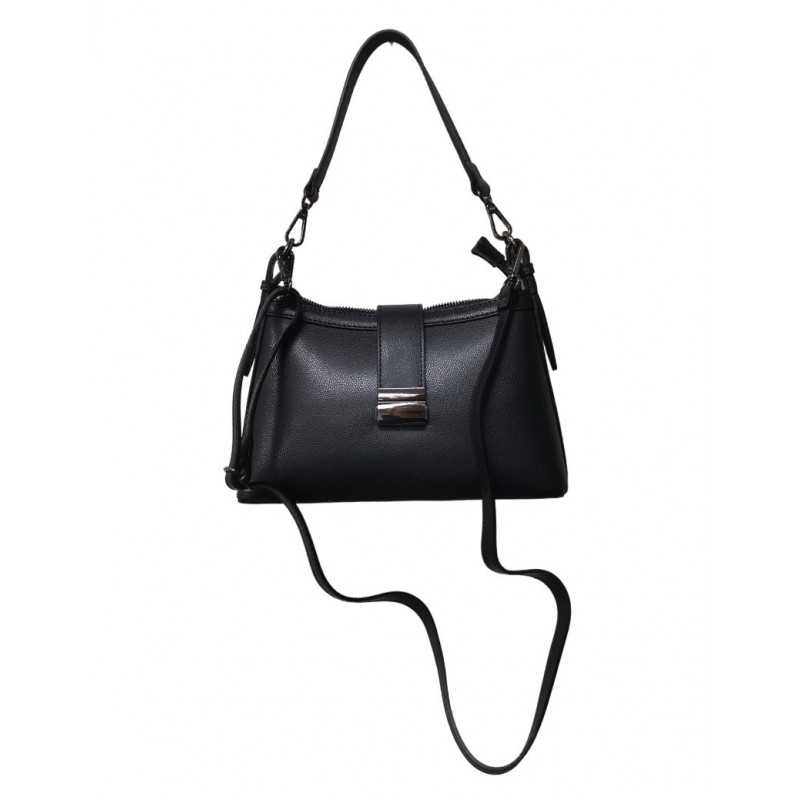 Sac à Main Trapèze Cuir Noir