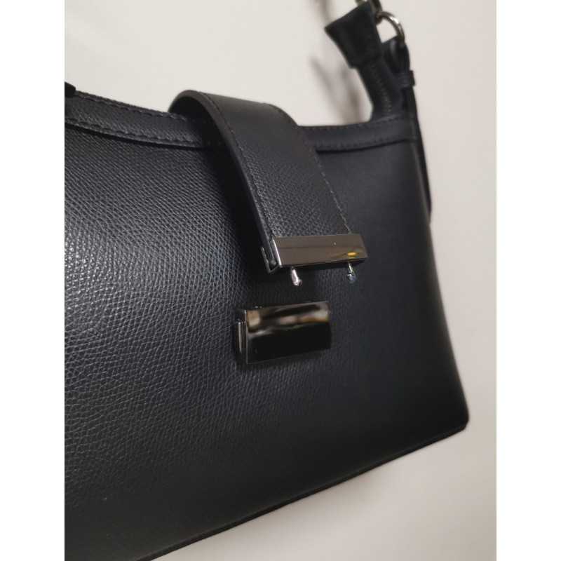 Sac à Main Trapèze Cuir Noir