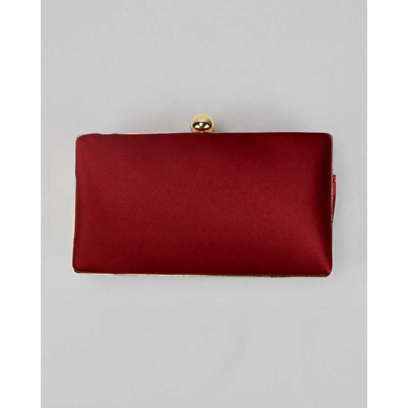 Minaudière Satinée Noire ou Rouge Cristaux