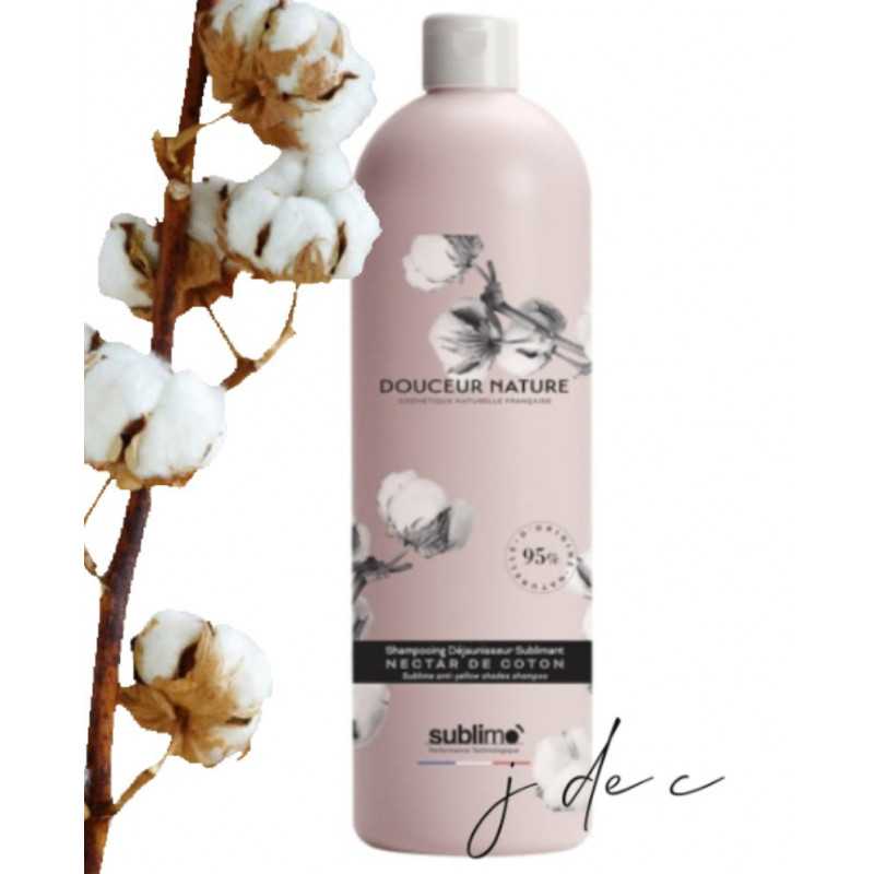 Shampooing Déjaunisseur Sublimant 1000 ml Nectar de Coton - Douceur Nature • SUBLIMO