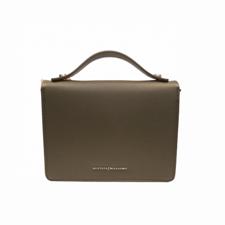 Alessia Massimo - Sac à Main Vert Kaki Maillon Argent & Bandoulière