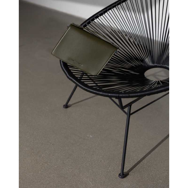 Alessia Massimo - Sac à Main Vert Kaki Maillon Argent & Bandoulière