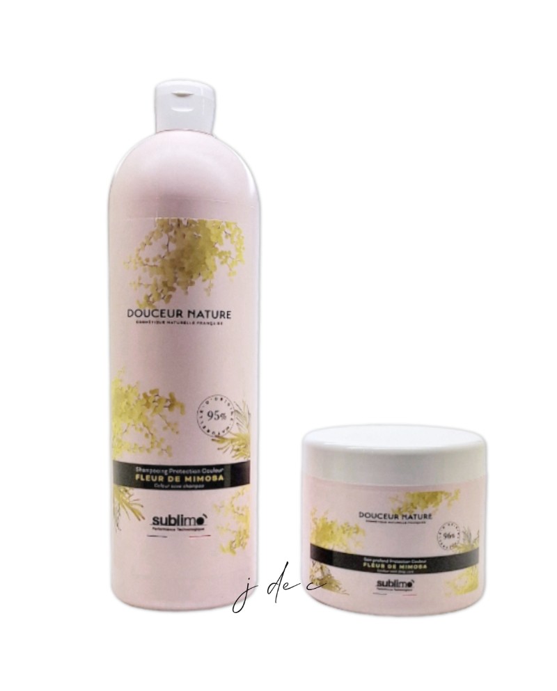 Duo Shampooing & Soin Profond Protection Couleur Fleur de Mimosa Grand Format - Douceur Nature SUBLIMO