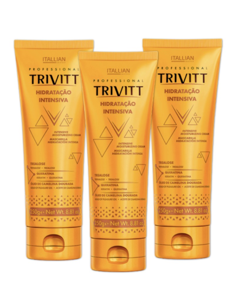 Trio Soins Hydratation Intensive 250 g Soin Capillaire Profond - Trivitt Professional Itallian Hairtech