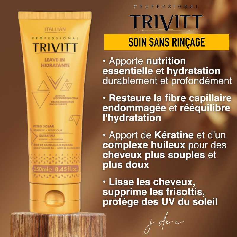 Soin Leave-In Hydratant 250 ml Soin Cheveux Lissant Sans Rinçage • Trivitt Professional Itallian Hairtech