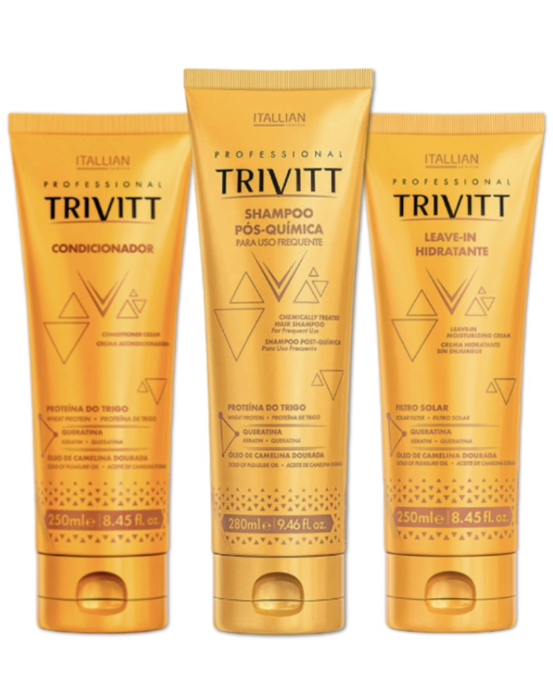 Routine de Soin Cheveux Lissante & Hydratante Leave-In Hydratant • Trivitt Professional Itallian Hairtech