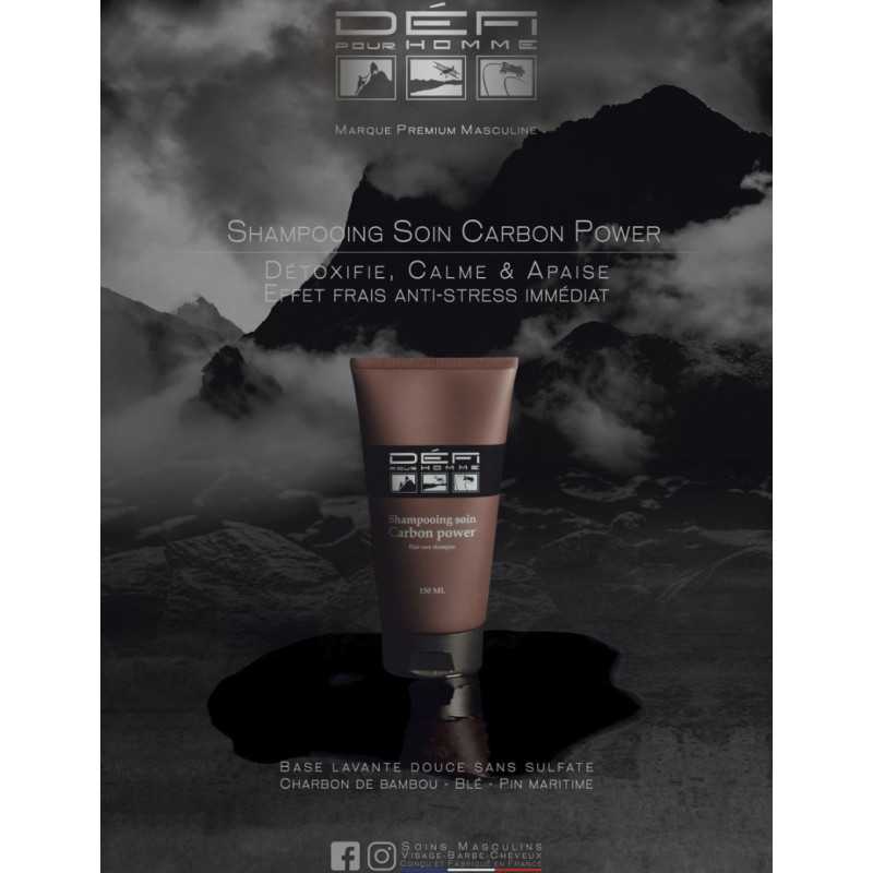 Trio Shampooings Soin Carbon Power Cheveux & Barbe 150 ml - DÉFI POUR HOMME