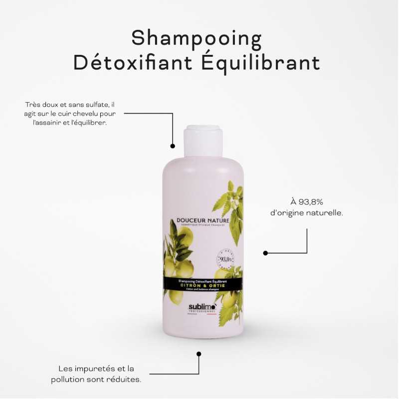 Shampooing Détoxifiant Équilibrant 250 ml Citron & Ortie - Douceur Nature Sublimo
