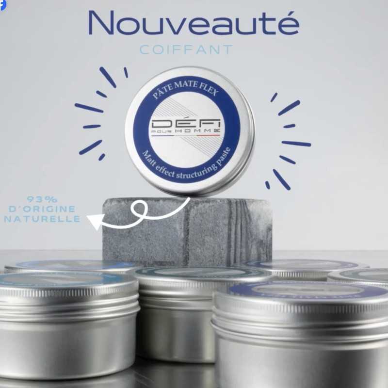 Pâte Mate Flex 75 ml - Cire coiffante souple effet mat - Défi pour Homme