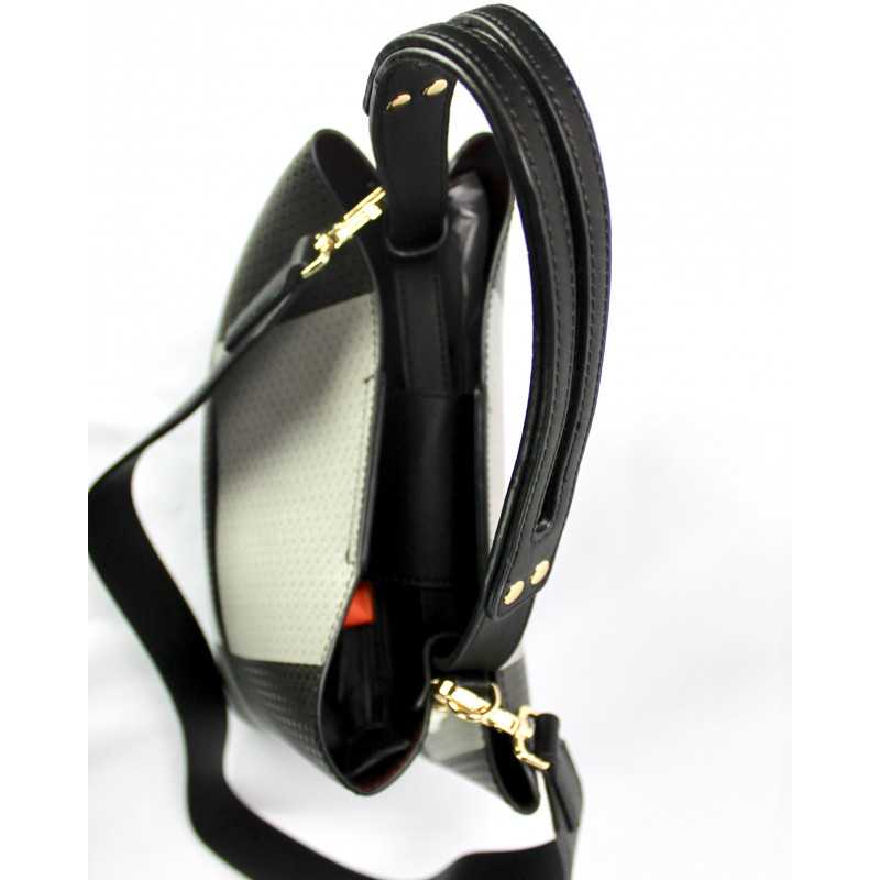 Sac à Main Sceau à Carreaux Noir Blanc Gris