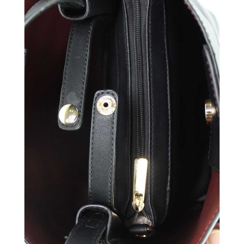 Sac à Main Sceau à Carreaux Noir Blanc Gris