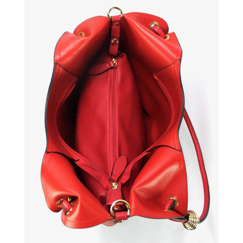 Sac Cabas Rouge et Or Porté Epaule