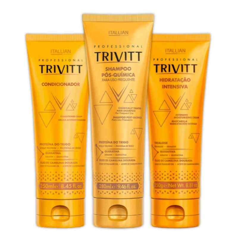 Routine Soin Capillaire Trivitt Professional - Pour Cheveux Secs et Sensibilisés, Lissés et Indisciplinés