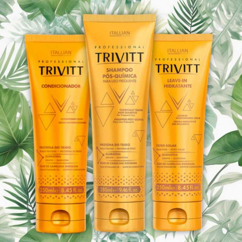 Routine de Soin Cheveux Lissante & Hydratante Leave-In Hydratant • Trivitt Professional Itallian Hairtech