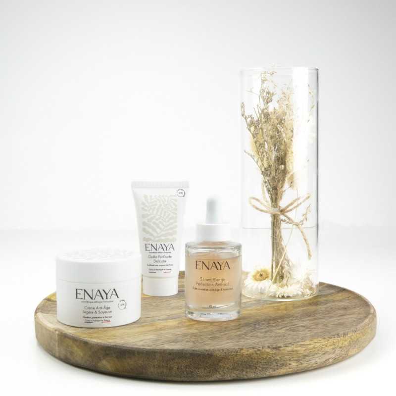 Enaya Beauté - Trio de Soins Fraîcheur Visage Format Voyage - Éclat et Pureté à Emporter