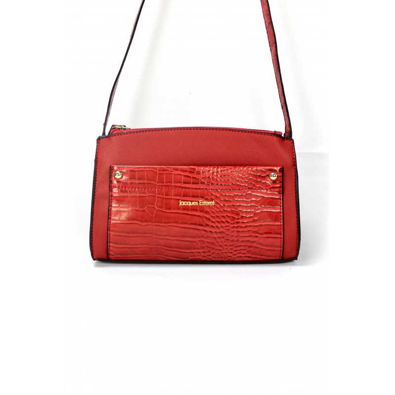 Sac à Main Imitation Cuir et Croco Rouge ou Marine