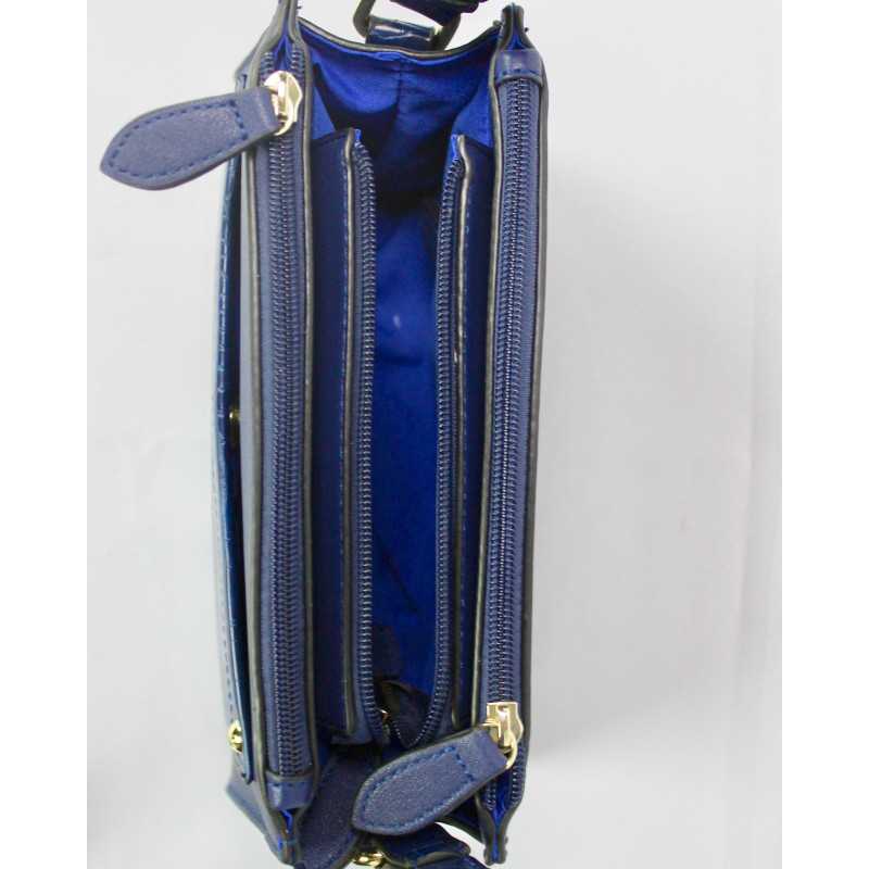 Sac à Main Imitation Cuir et Croco Rouge ou Marine