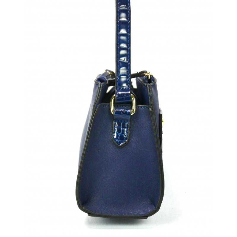 Sac à Main Imitation Cuir et Croco Rouge ou Marine