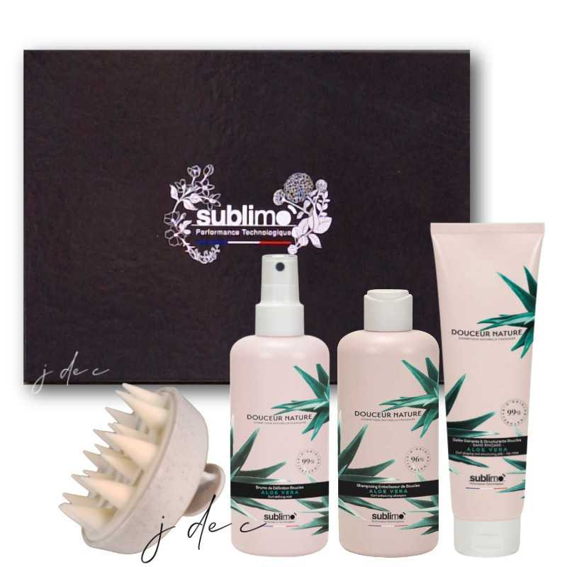 Coffret Cadeau Routine de Soin Cheveux Bouclés Aloe Vera - Douceur Nature Sublimo