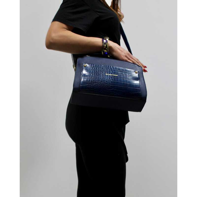 Sac à Main Imitation Cuir et Croco Rouge ou Marine