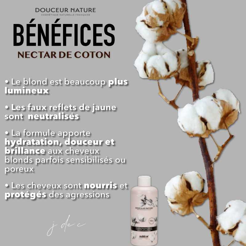 Shampooing Déjaunisseur Sublimant 250 ml Nectar de Coton DOUCEUR NATURE • SUBLIMO