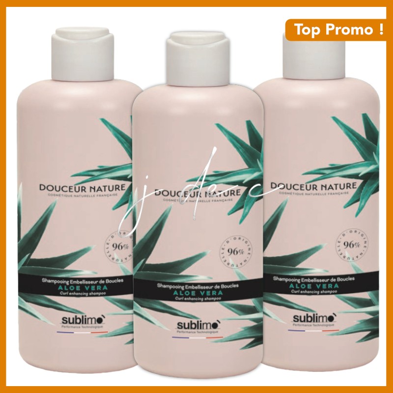 Trio Shampooing Embellisseur de Boucles Aloe Vera - Douceur Nature Sublimo - 3 x 250 ml