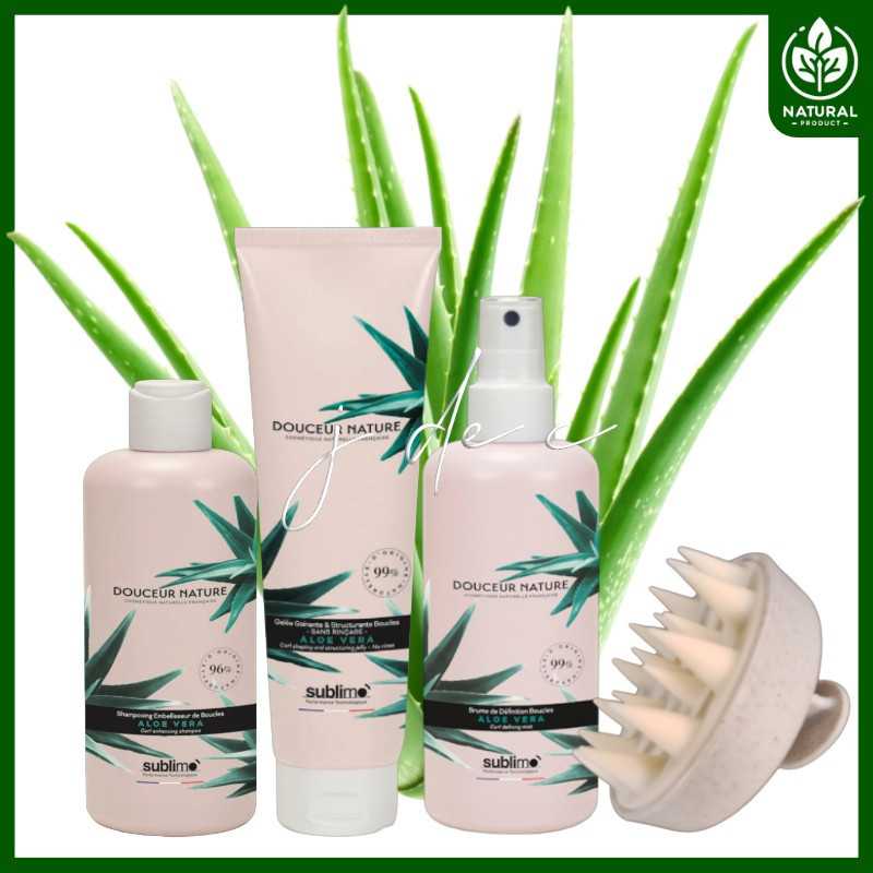 Coffret Cadeau Routine de Soin Cheveux Bouclés Aloe Vera - Douceur Nature Sublimo