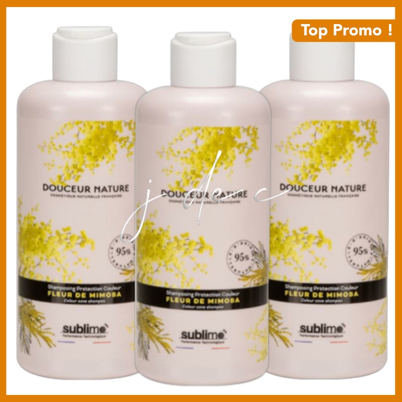 Trio Shampooing Protection Couleur Fleur de Mimosa - Douceur Nature Sublimo - Soin des Cheveux Colorés