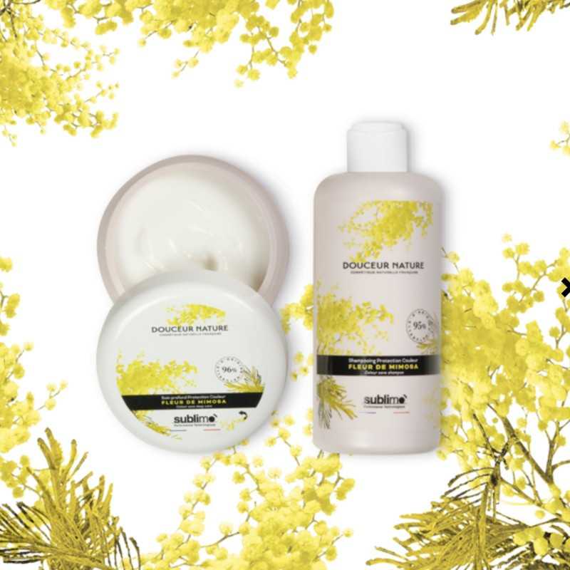 Trio Shampooing Protection Couleur Fleur de Mimosa - Douceur Nature Sublimo - Soin des Cheveux Colorés