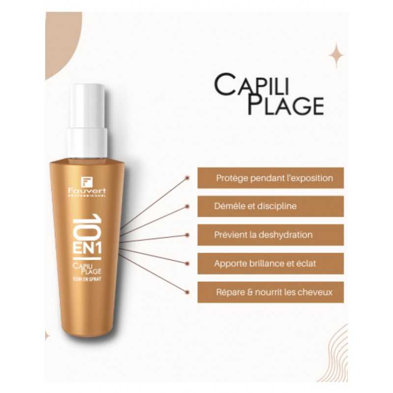 Duo Capilipage Shampooing & Soin 10 en 1 Sans Rinçage - Cheveux Exposés au Soleil - Capiliplage Fauvert Professionnel