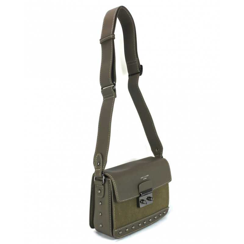 Sac à Main Façon Cuir avec Clous Noir ou Kaki