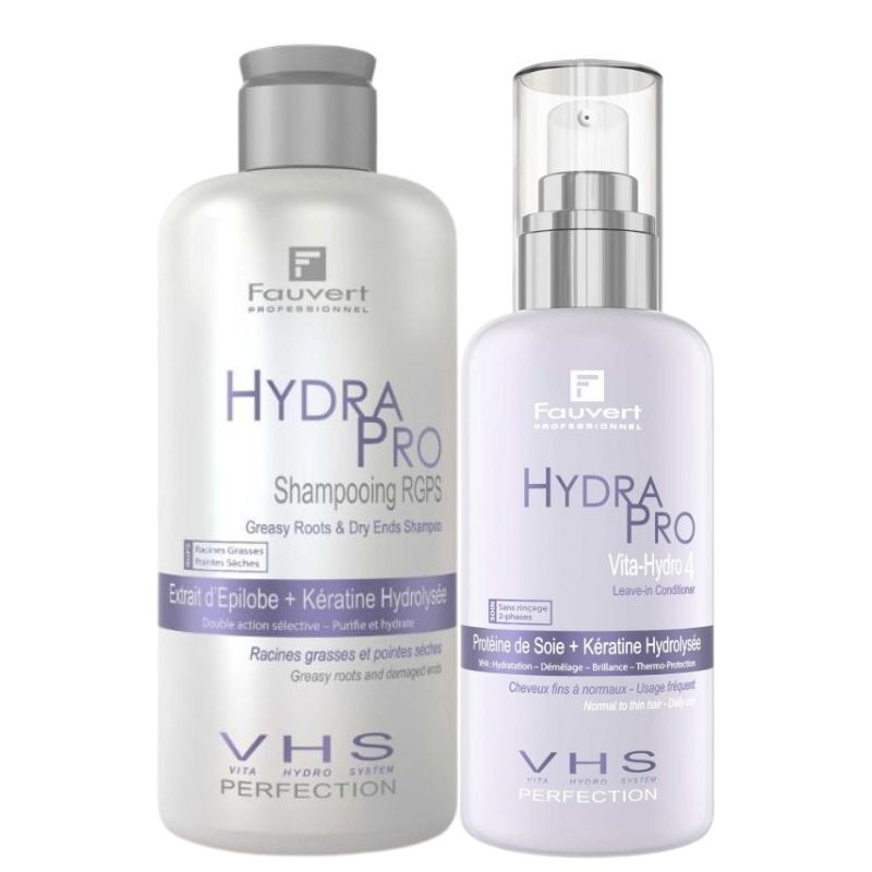 Soin Cheveux Gras - Duo Shampooing & Soin Sans Rinçage Hydra Pro | FAUVERT Professionnel