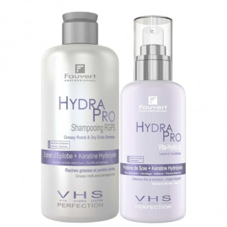 Soin Cheveux Gras - Duo Shampooing & Soin Sans Rinçage Hydra Pro | FAUVERT Professionnel