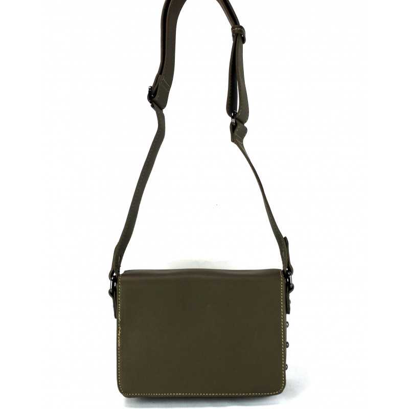 Sac à Main Façon Cuir avec Clous Noir ou Kaki