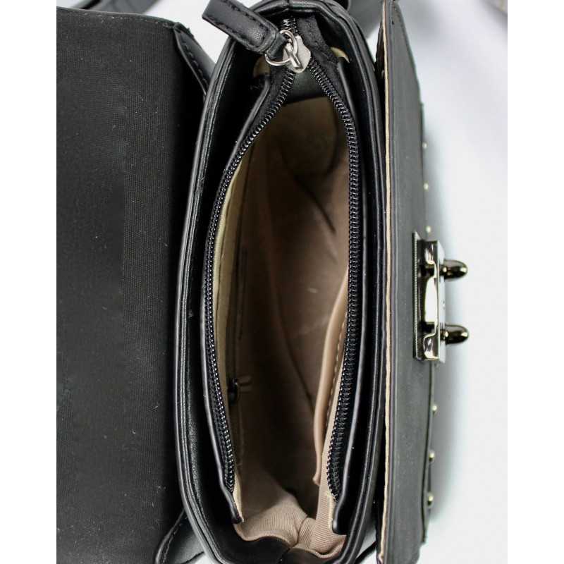 Sac à Main Façon Cuir avec Clous Noir ou Kaki