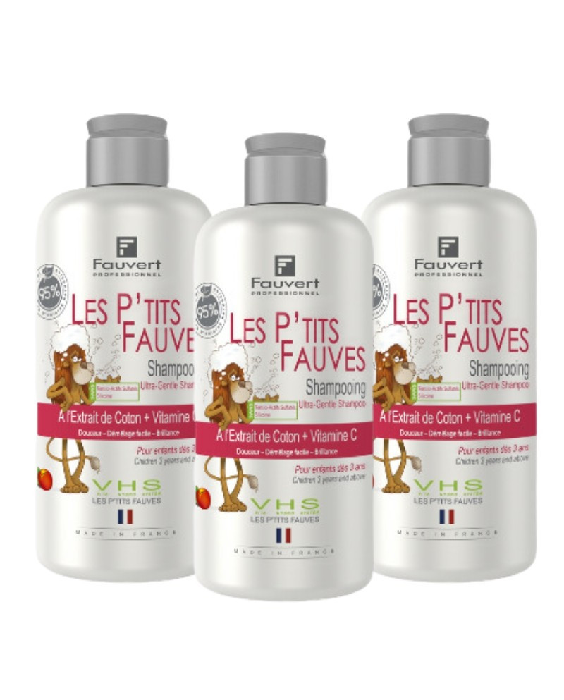 Trio Shampooings Enfants Les P'tits Fauves - FAUVERT | 3 x 250 mL