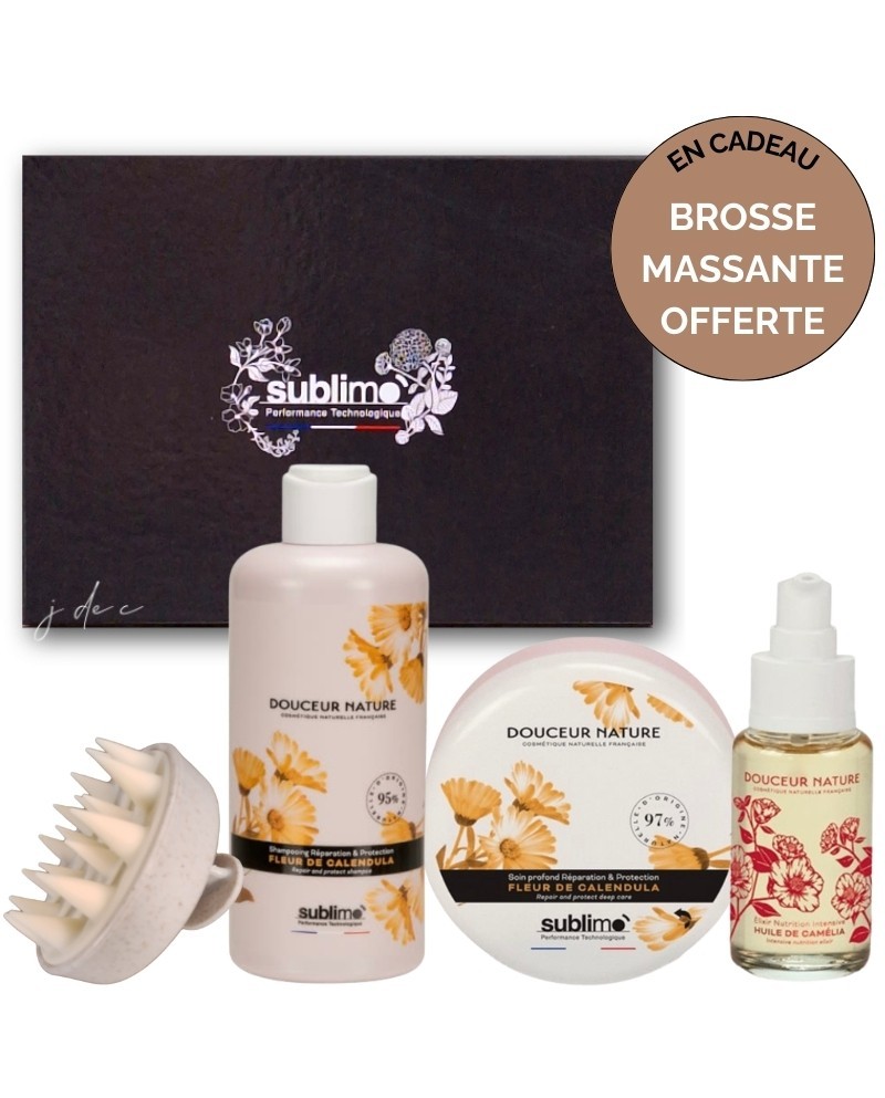 Coffret Cadeau Soins Cheveux Abîmés - Douceur Nature Sublimo