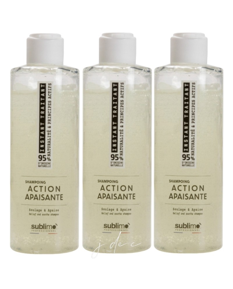 Trio Shampooing Action Apaisante 3x200 ml - Instant Traitant Sublimo - Calme, Soulage, Protège