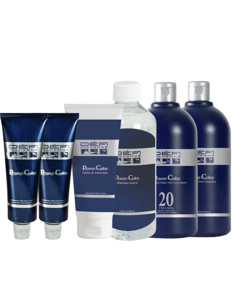 Kit Coloration Cheveux & Barbe Power Color - Défi pour Homme