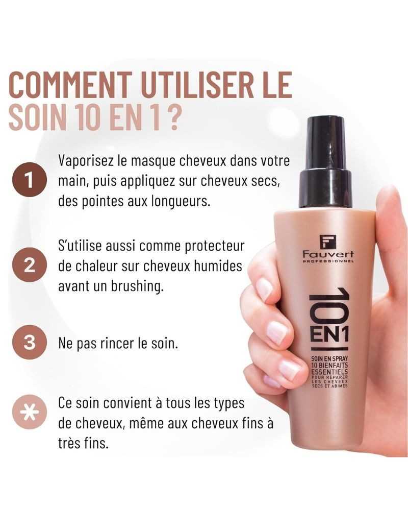 Soin Spray 10 en 1 FAUVERT • Réparation cheveux secs & abîmés
