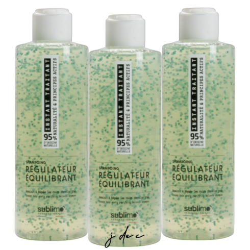 Trio Shampooing Régulateur Équilibrant 3x200ml - Sublimo Instant Traitant - Assainit & Régule les Cuirs Chevelus Gras