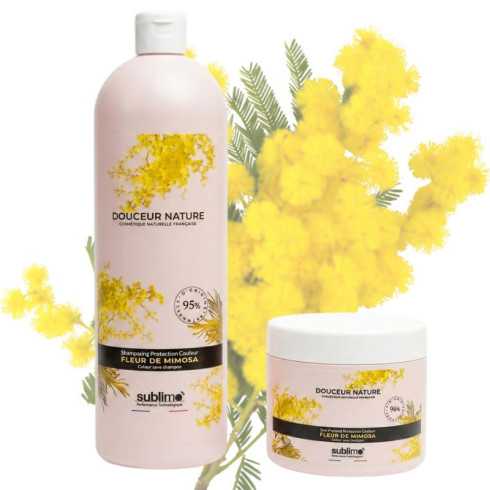 Duo Shampooing & Soin Profond Protection Couleur Fleur de Mimosa Grand Format - Douceur Nature SUBLIMO 2
