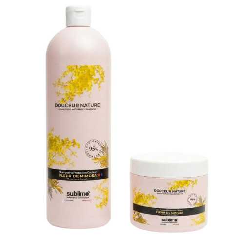 Duo Shampooing & Soin Profond Protection Couleur Fleur de Mimosa Grand Format - Douceur Nature SUBLIMO