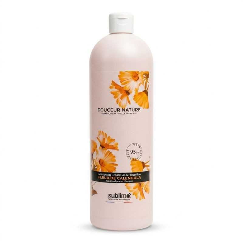 Shampooing Réparation & Protection Fleur de Calendula DOUCEUR NATURE 1 Litre • SUBLIMO