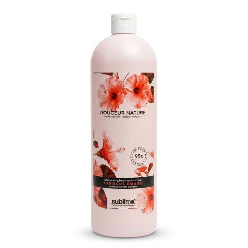 Shampooing Nutrition Intensive Hibiscus Rouge DOUCEUR NATURE 1 Litre • SUBLIMO