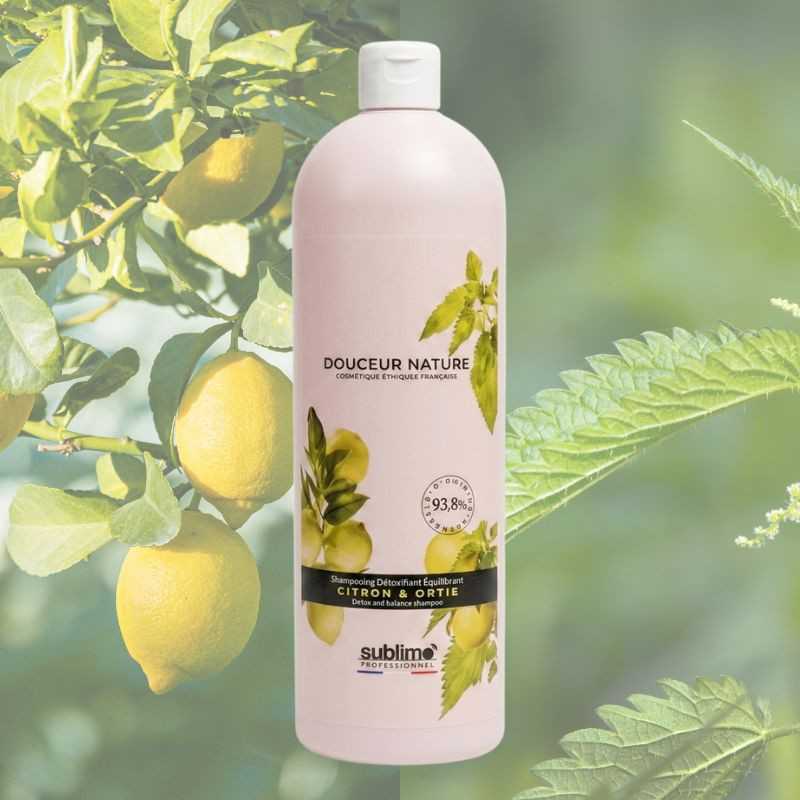 Shampooing Détoxifiant Équilibrant Citron & Ortie - Douceur Nature Sublimo - 1000 ML